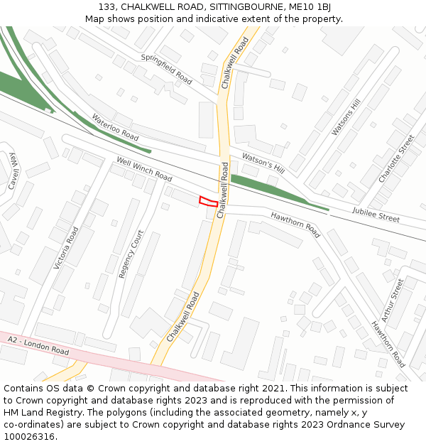 133, CHALKWELL ROAD, SITTINGBOURNE, ME10 1BJ: Location map and indicative extent of plot