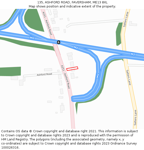 135, ASHFORD ROAD, FAVERSHAM, ME13 8XL: Location map and indicative extent of plot