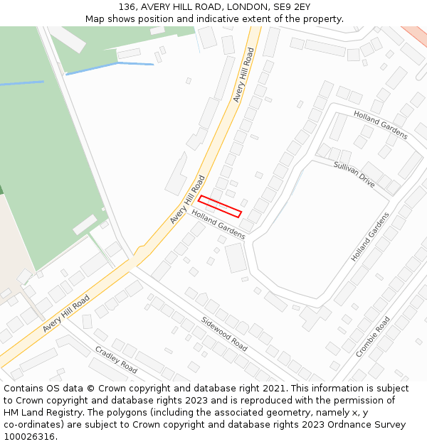 136, AVERY HILL ROAD, LONDON, SE9 2EY: Location map and indicative extent of plot