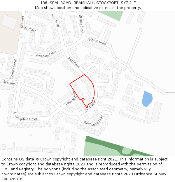 136, SEAL ROAD, BRAMHALL, STOCKPORT, SK7 2LE: Location map and indicative extent of plot