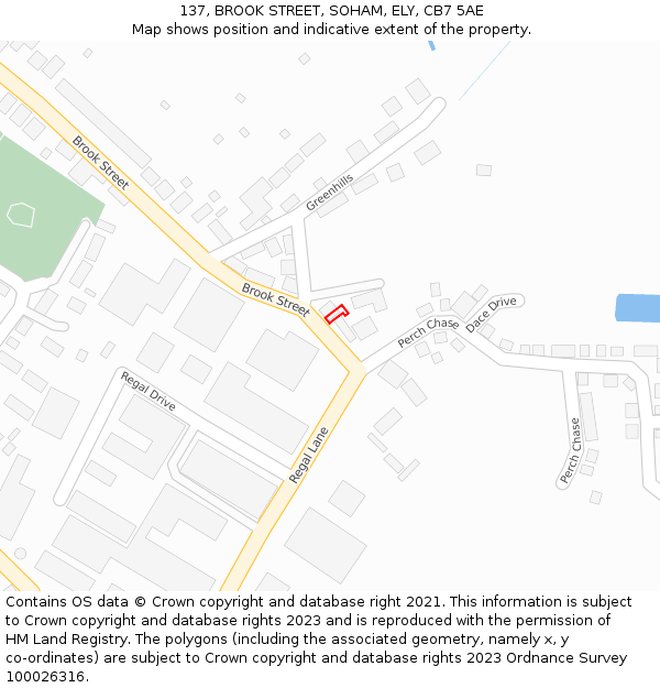 137, BROOK STREET, SOHAM, ELY, CB7 5AE: Location map and indicative extent of plot