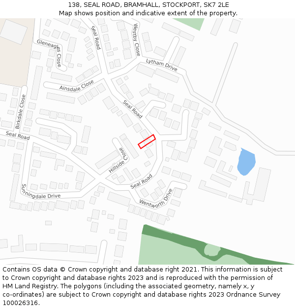 138, SEAL ROAD, BRAMHALL, STOCKPORT, SK7 2LE: Location map and indicative extent of plot