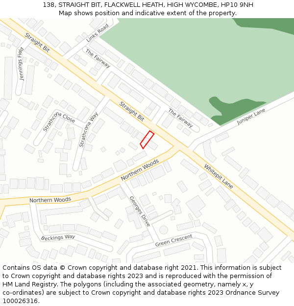 138, STRAIGHT BIT, FLACKWELL HEATH, HIGH WYCOMBE, HP10 9NH: Location map and indicative extent of plot