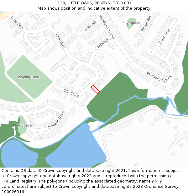 139, LITTLE OAKS, PENRYN, TR10 8RX: Location map and indicative extent of plot