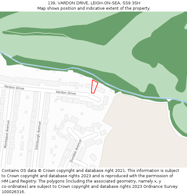 139, VARDON DRIVE, LEIGH-ON-SEA, SS9 3SH: Location map and indicative extent of plot