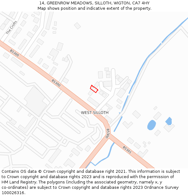 14, GREENROW MEADOWS, SILLOTH, WIGTON, CA7 4HY: Location map and indicative extent of plot