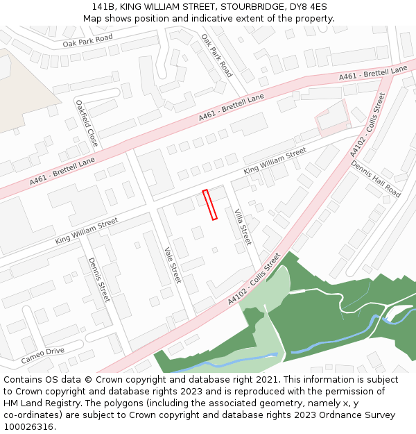 141B, KING WILLIAM STREET, STOURBRIDGE, DY8 4ES: Location map and indicative extent of plot