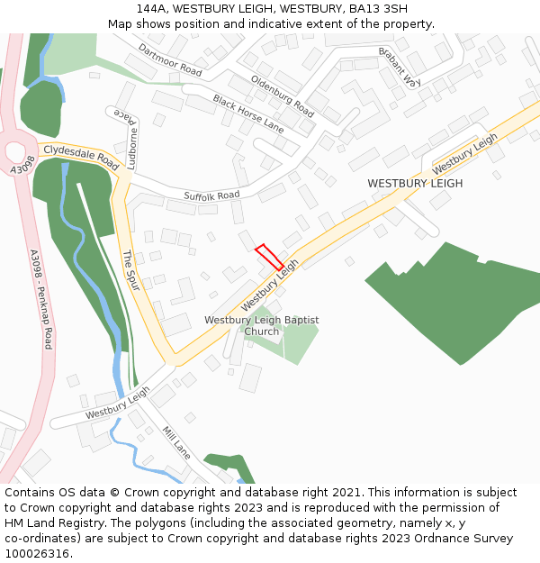 144A, WESTBURY LEIGH, WESTBURY, BA13 3SH: Location map and indicative extent of plot