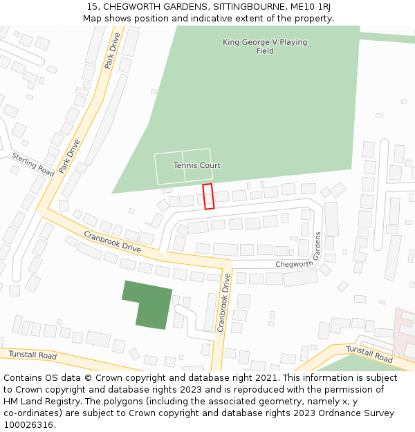 15, CHEGWORTH GARDENS, SITTINGBOURNE, ME10 1RJ: Location map and indicative extent of plot