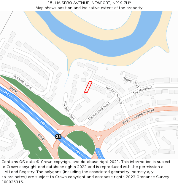 15, HAISBRO AVENUE, NEWPORT, NP19 7HY: Location map and indicative extent of plot