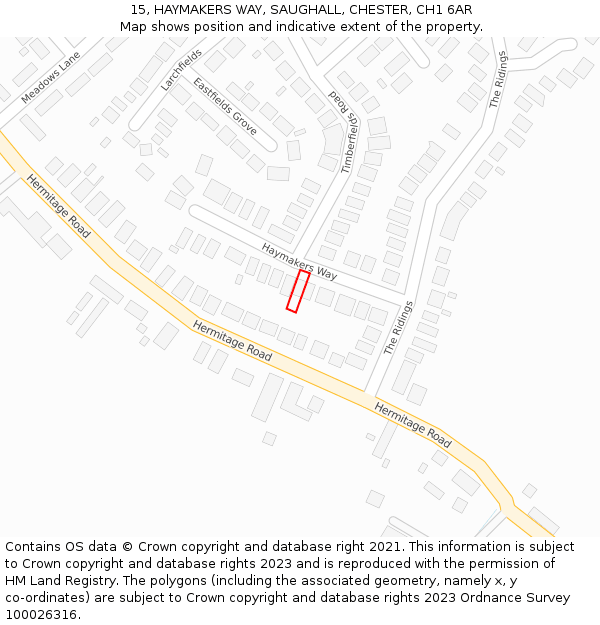 15, HAYMAKERS WAY, SAUGHALL, CHESTER, CH1 6AR: Location map and indicative extent of plot