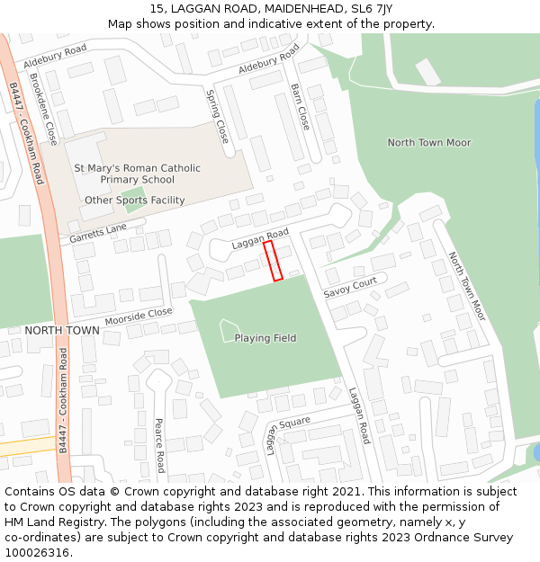 15, LAGGAN ROAD, MAIDENHEAD, SL6 7JY: Location map and indicative extent of plot