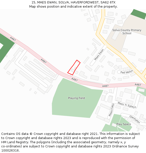 15, MAES EWAN, SOLVA, HAVERFORDWEST, SA62 6TX: Location map and indicative extent of plot