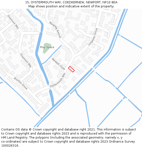 15, OYSTERMOUTH WAY, COEDKERNEW, NEWPORT, NP10 8EA: Location map and indicative extent of plot