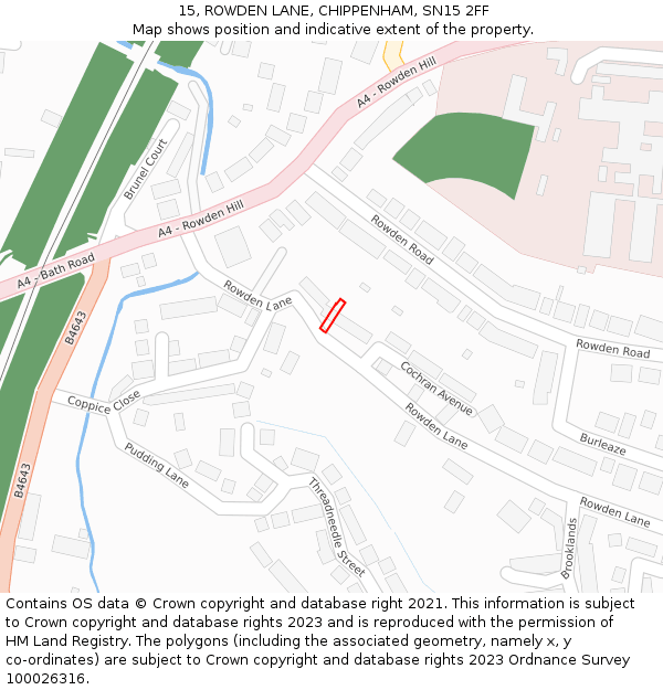 15, ROWDEN LANE, CHIPPENHAM, SN15 2FF: Location map and indicative extent of plot