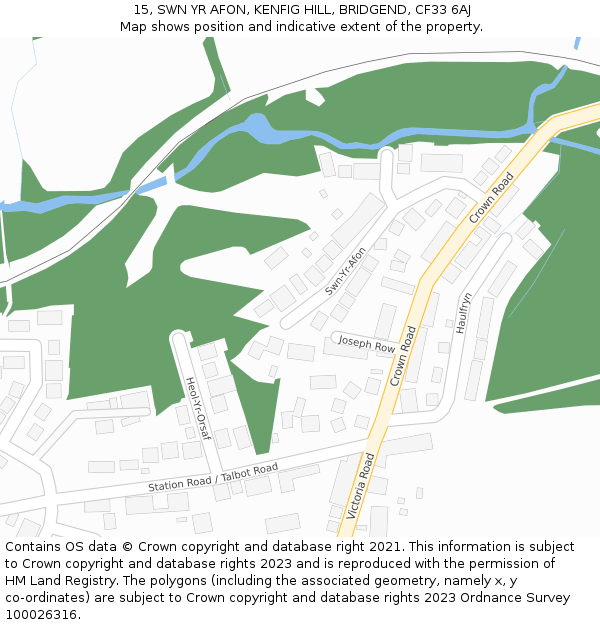 15, SWN YR AFON, KENFIG HILL, BRIDGEND, CF33 6AJ: Location map and indicative extent of plot