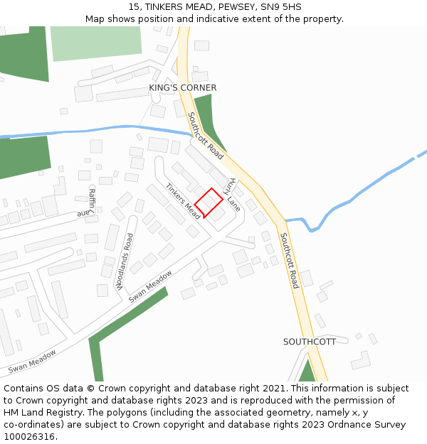 15, TINKERS MEAD, PEWSEY, SN9 5HS: Location map and indicative extent of plot