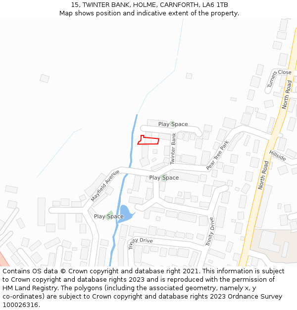 15, TWINTER BANK, HOLME, CARNFORTH, LA6 1TB: Location map and indicative extent of plot