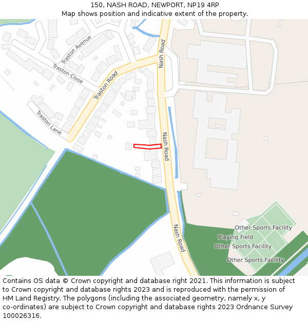 150, NASH ROAD, NEWPORT, NP19 4RP: Location map and indicative extent of plot