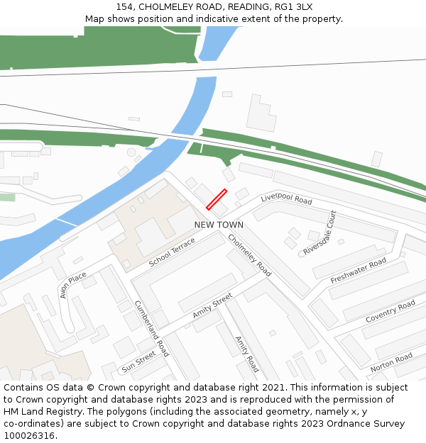 154, CHOLMELEY ROAD, READING, RG1 3LX: Location map and indicative extent of plot