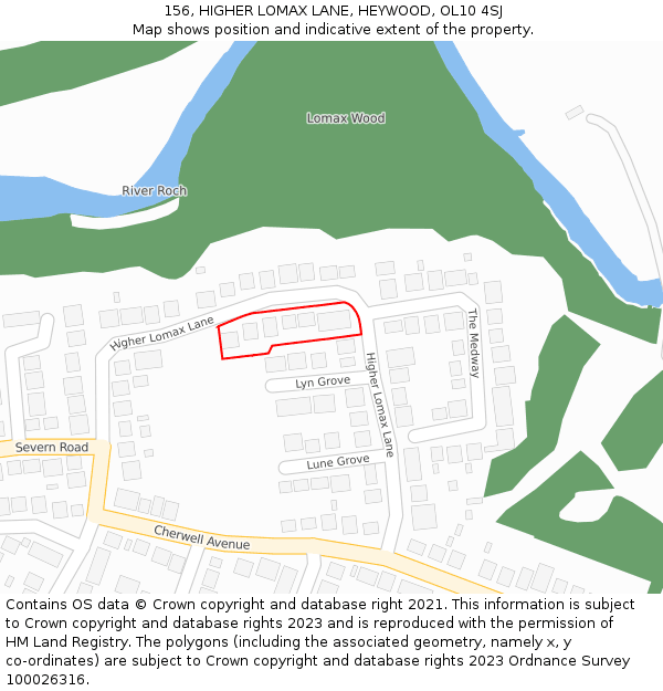 156, HIGHER LOMAX LANE, HEYWOOD, OL10 4SJ: Location map and indicative extent of plot