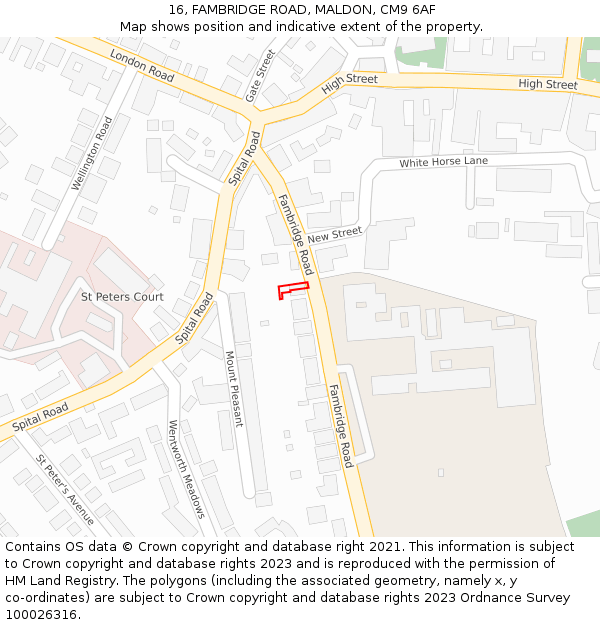 16, FAMBRIDGE ROAD, MALDON, CM9 6AF: Location map and indicative extent of plot