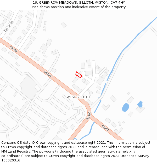 16, GREENROW MEADOWS, SILLOTH, WIGTON, CA7 4HY: Location map and indicative extent of plot