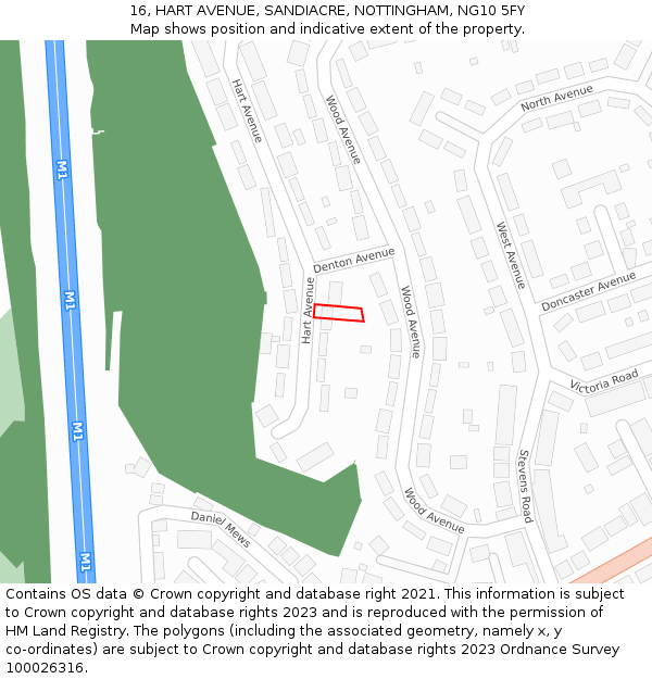 16, HART AVENUE, SANDIACRE, NOTTINGHAM, NG10 5FY: Location map and indicative extent of plot