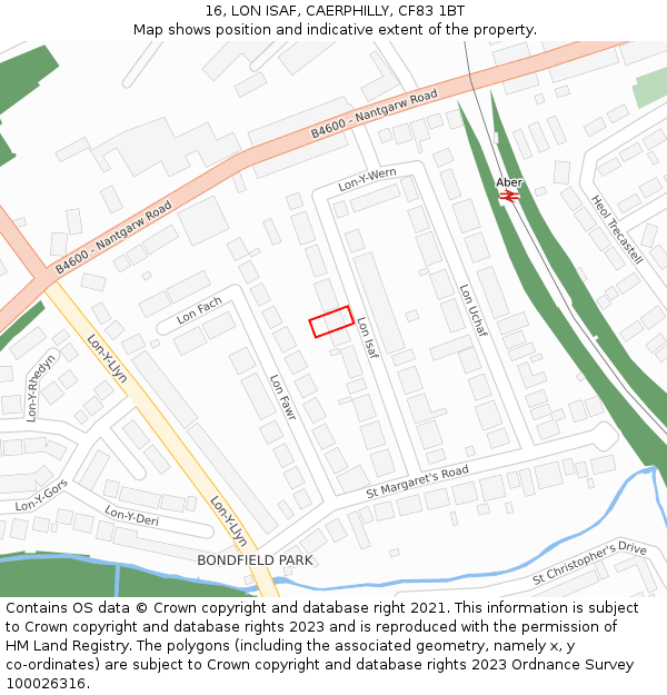 16, LON ISAF, CAERPHILLY, CF83 1BT: Location map and indicative extent of plot