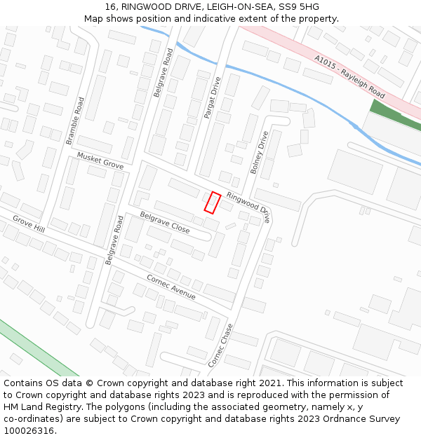 16, RINGWOOD DRIVE, LEIGH-ON-SEA, SS9 5HG: Location map and indicative extent of plot