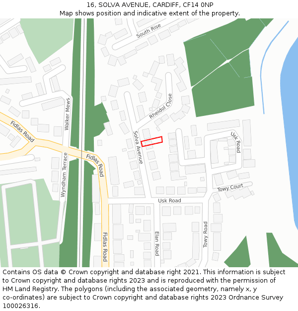 16, SOLVA AVENUE, CARDIFF, CF14 0NP: Location map and indicative extent of plot