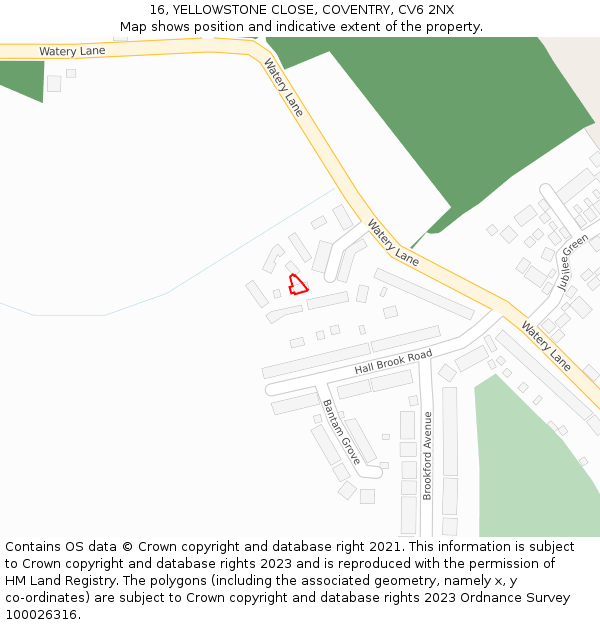 16, YELLOWSTONE CLOSE, COVENTRY, CV6 2NX: Location map and indicative extent of plot