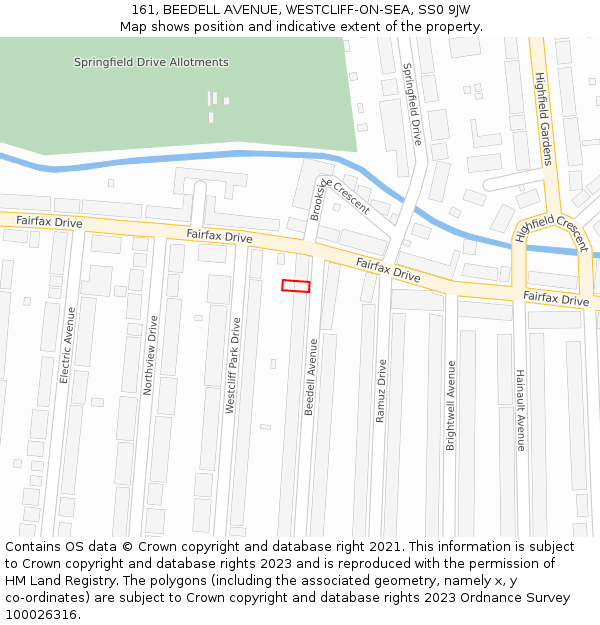 161, BEEDELL AVENUE, WESTCLIFF-ON-SEA, SS0 9JW: Location map and indicative extent of plot