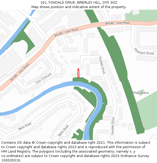 161, FOXDALE DRIVE, BRIERLEY HILL, DY5 3GZ: Location map and indicative extent of plot