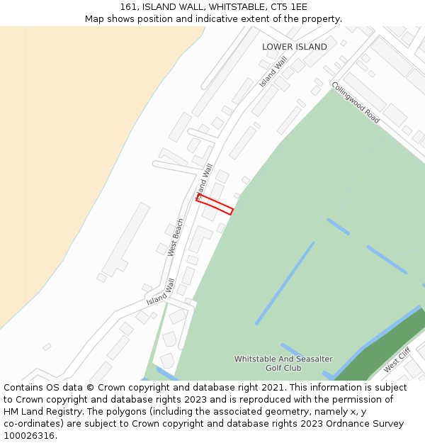 161, ISLAND WALL, WHITSTABLE, CT5 1EE: Location map and indicative extent of plot