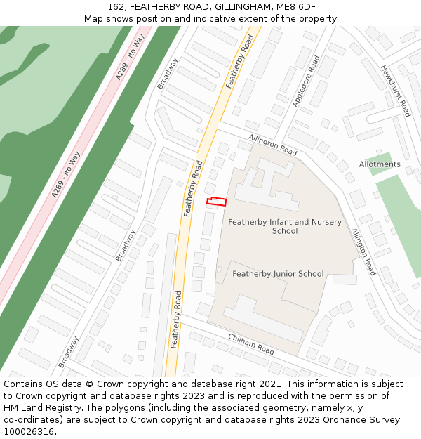 162, FEATHERBY ROAD, GILLINGHAM, ME8 6DF: Location map and indicative extent of plot