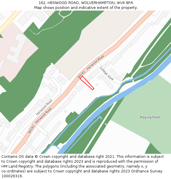 162, HENWOOD ROAD, WOLVERHAMPTON, WV6 8PA: Location map and indicative extent of plot