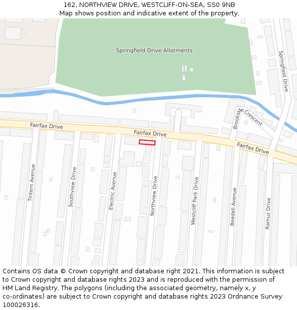 162, NORTHVIEW DRIVE, WESTCLIFF-ON-SEA, SS0 9NB: Location map and indicative extent of plot