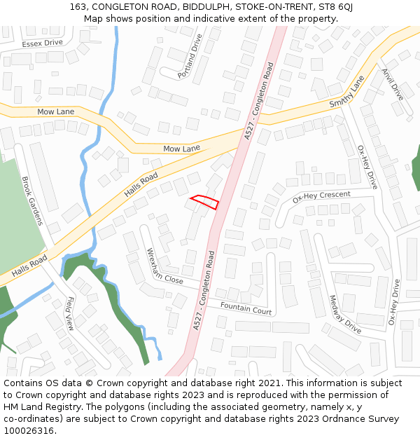 163, CONGLETON ROAD, BIDDULPH, STOKE-ON-TRENT, ST8 6QJ: Location map and indicative extent of plot