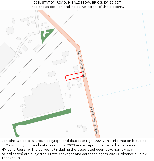 163, STATION ROAD, HIBALDSTOW, BRIGG, DN20 9DT: Location map and indicative extent of plot