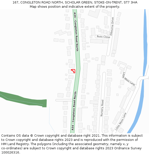 167, CONGLETON ROAD NORTH, SCHOLAR GREEN, STOKE-ON-TRENT, ST7 3HA: Location map and indicative extent of plot