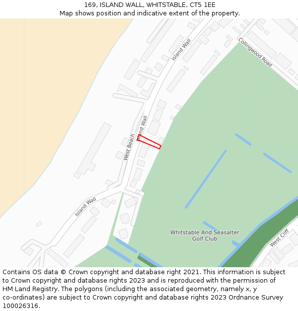 169, ISLAND WALL, WHITSTABLE, CT5 1EE: Location map and indicative extent of plot