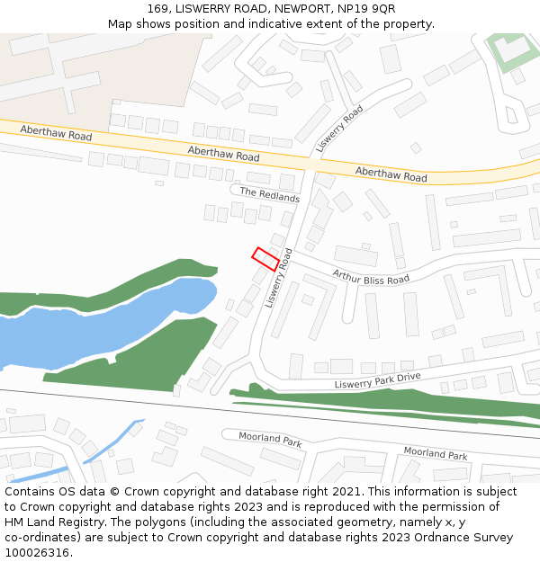 169, LISWERRY ROAD, NEWPORT, NP19 9QR: Location map and indicative extent of plot