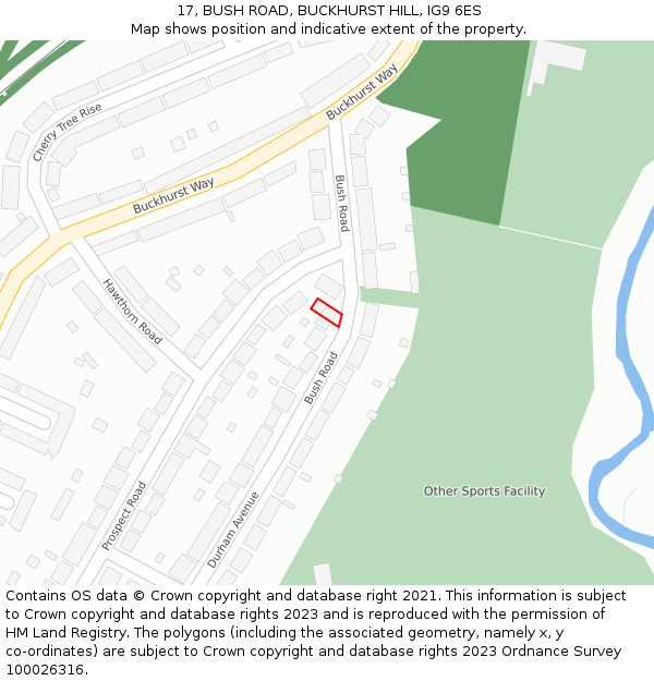 17, BUSH ROAD, BUCKHURST HILL, IG9 6ES: Location map and indicative extent of plot