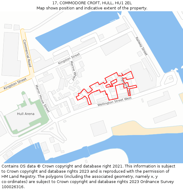 17, COMMODORE CROFT, HULL, HU1 2EL: Location map and indicative extent of plot