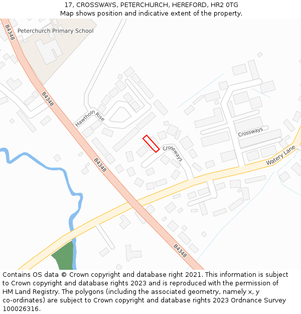 17, CROSSWAYS, PETERCHURCH, HEREFORD, HR2 0TG: Location map and indicative extent of plot