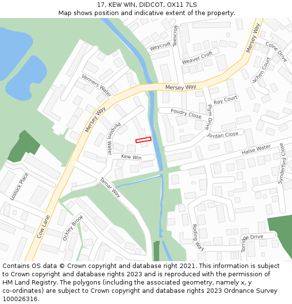 17, KEW WIN, DIDCOT, OX11 7LS: Location map and indicative extent of plot