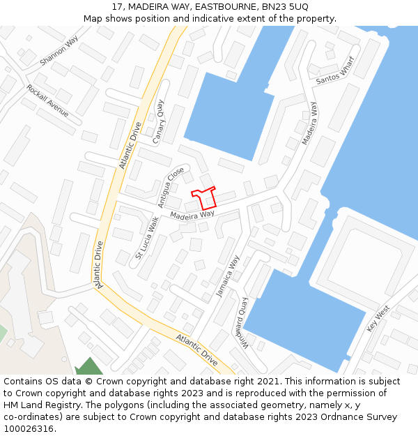 17, MADEIRA WAY, EASTBOURNE, BN23 5UQ: Location map and indicative extent of plot