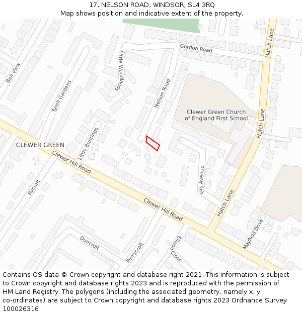 17, NELSON ROAD, WINDSOR, SL4 3RQ: Location map and indicative extent of plot