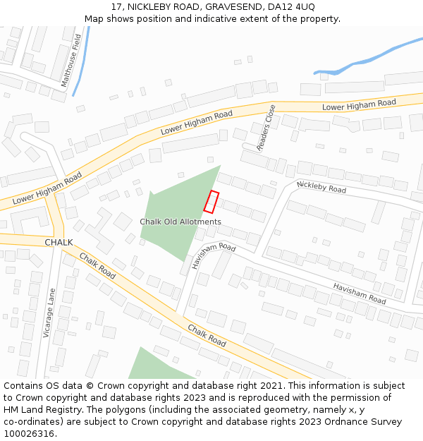 17, NICKLEBY ROAD, GRAVESEND, DA12 4UQ: Location map and indicative extent of plot